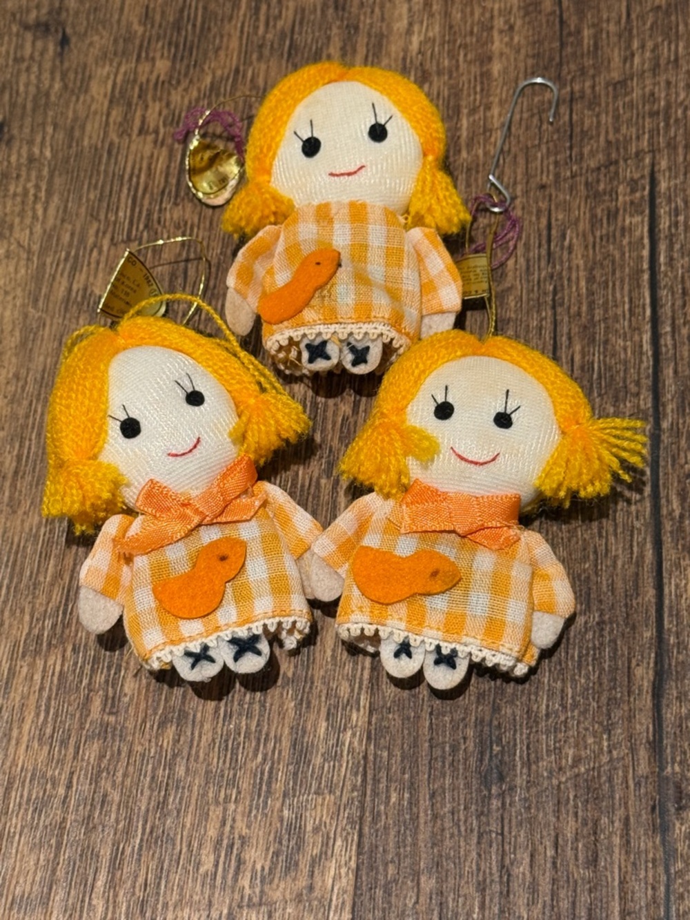 Vintage Dakin Jingle Bell Dolls Ornaments (3)
